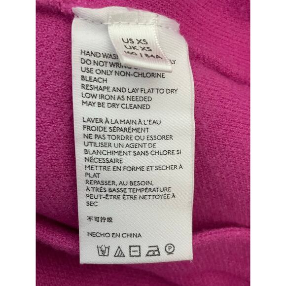 Maeve by Anthropologie Sweater XS Hot Pink Lupita Sporty Country Club Preppy - Picture 8 of 9